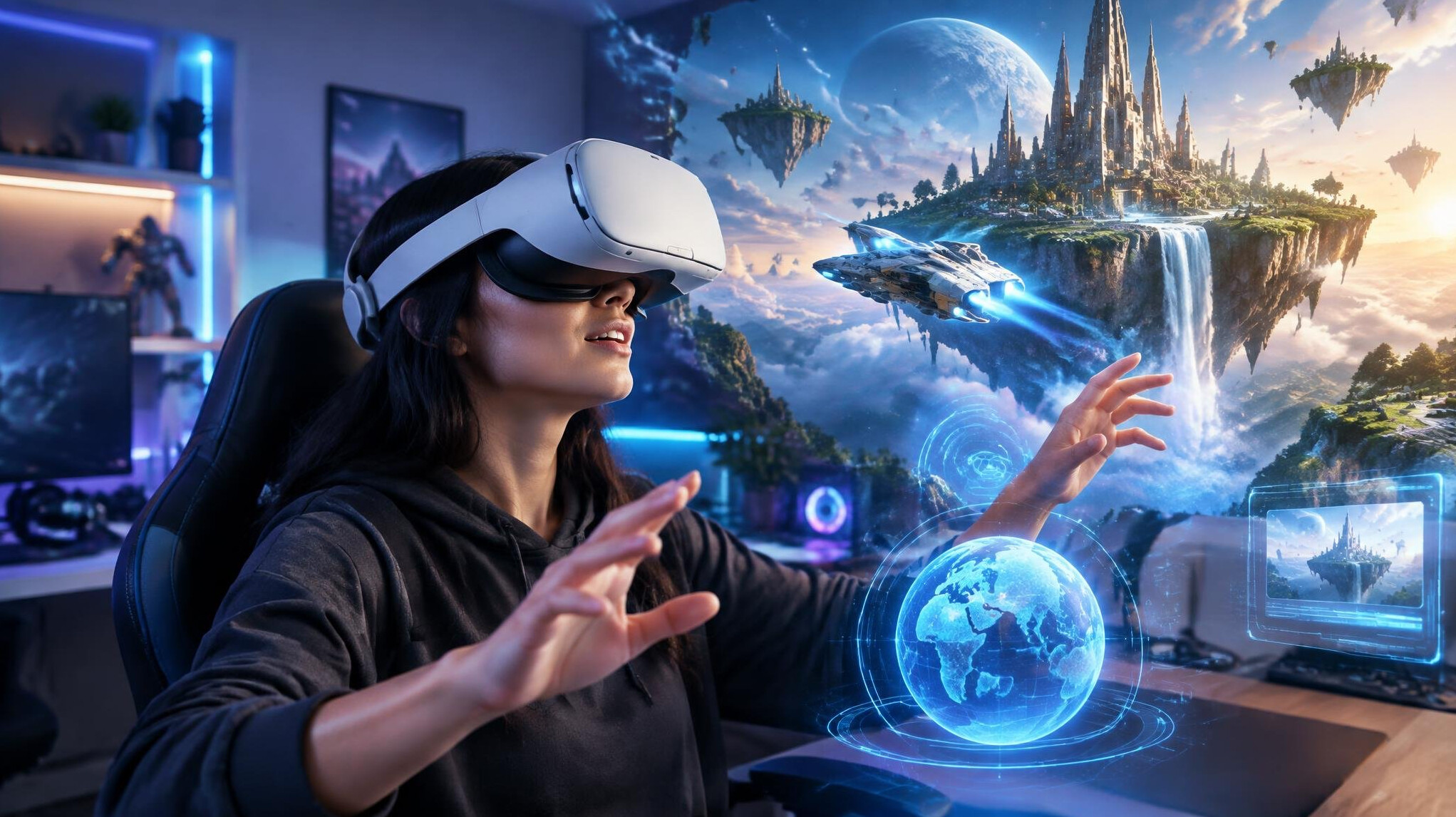 virtual reality headset user
