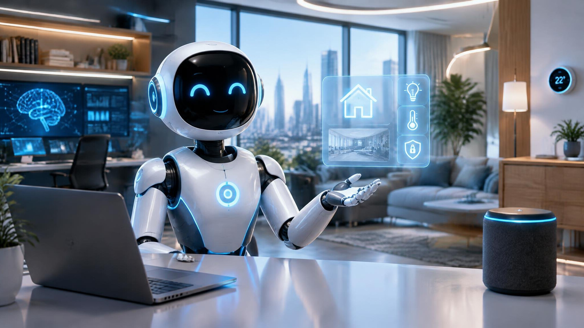 futuristic ai robot assistant