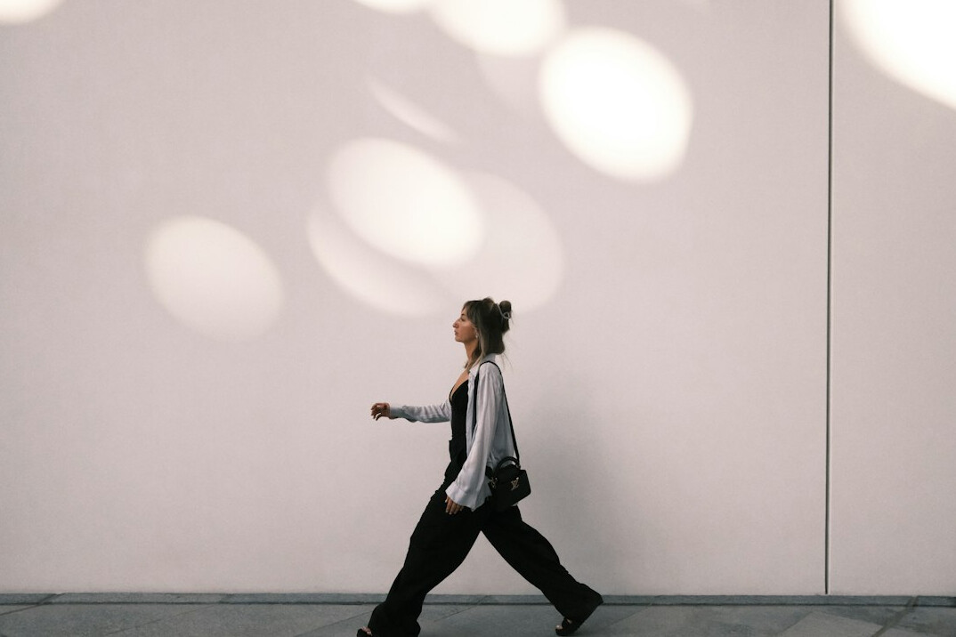 person walking outdoors