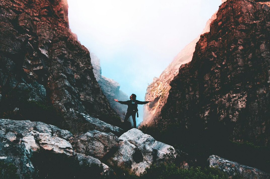 person showing courage